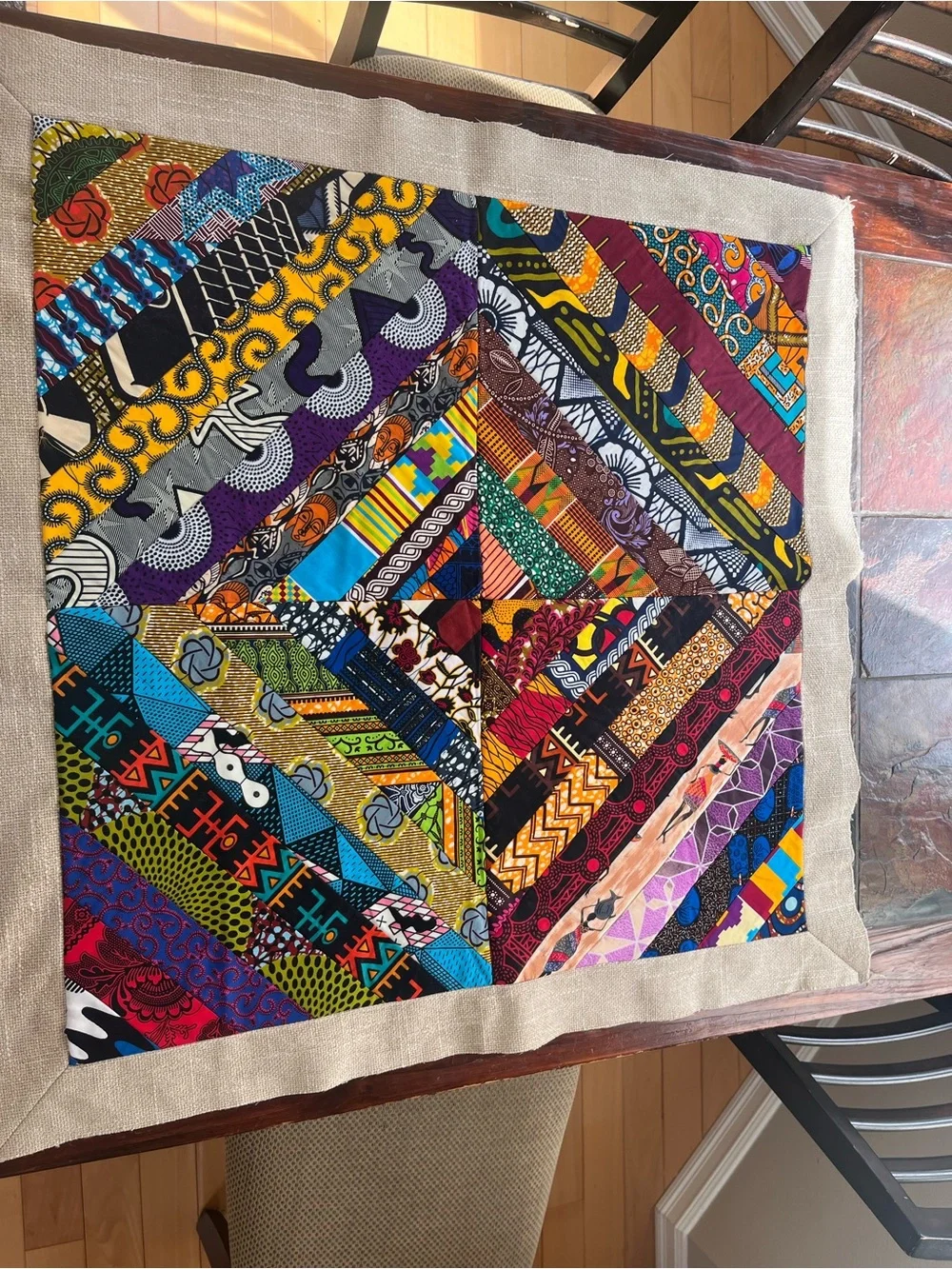 Handmade Multicolor African Print Quilt Wall Hanging - Artisan Home Decor